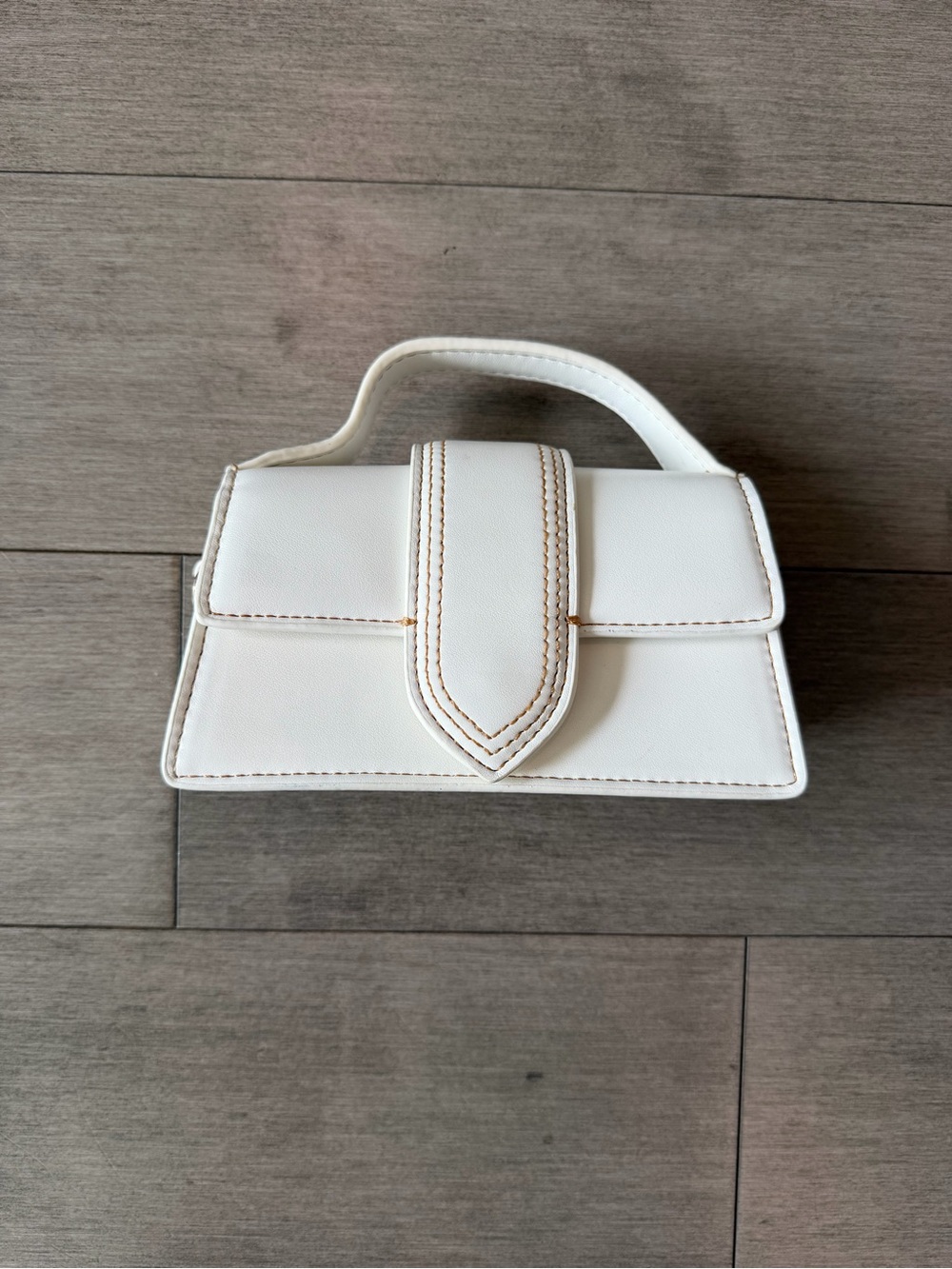 Classic White Leatherette Top-Handle Women’s Bag
